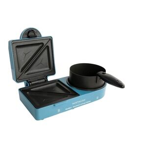 Nostalgia MyMini Sandwich and Soup Maker Teal Blue NMSDSP5 with Removable Pot